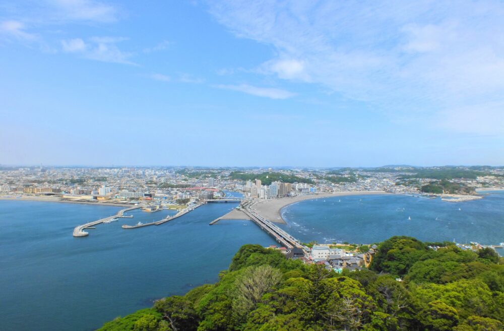江の島の空撮 江の島の空撮